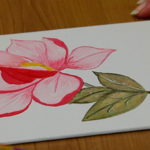 Magnolia en Pintura Acrílica Decorativa